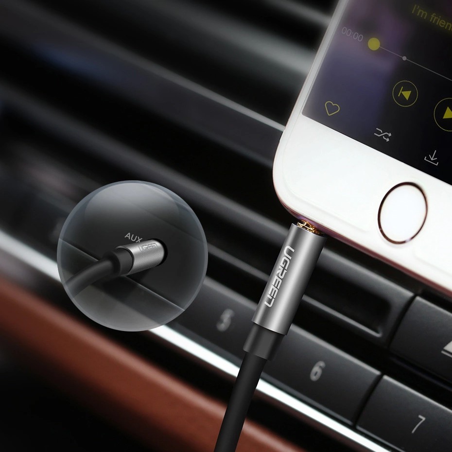 Ugreen kaapeli - äänikaapeli AUX mini jack 3,5 mm - 1 m - Musta