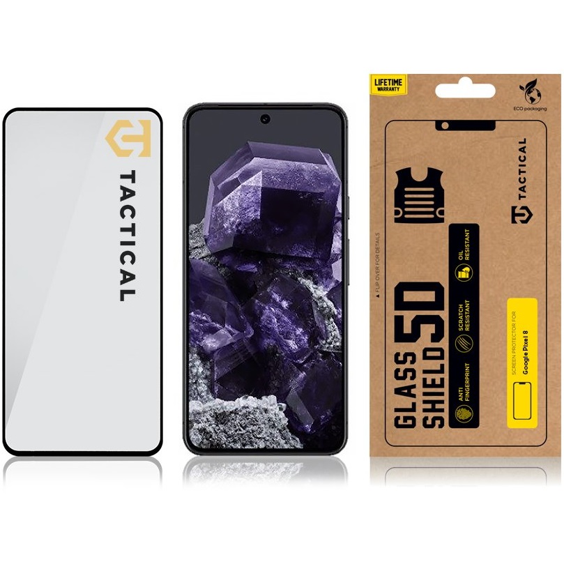 Tactical Glass Shield 5D lasi Google Pixel 8 - musta