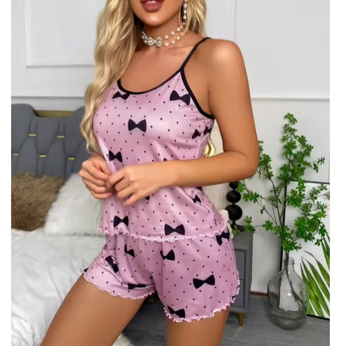 Lyhyt naisten pyjama BO-30587 - Pinkki / M