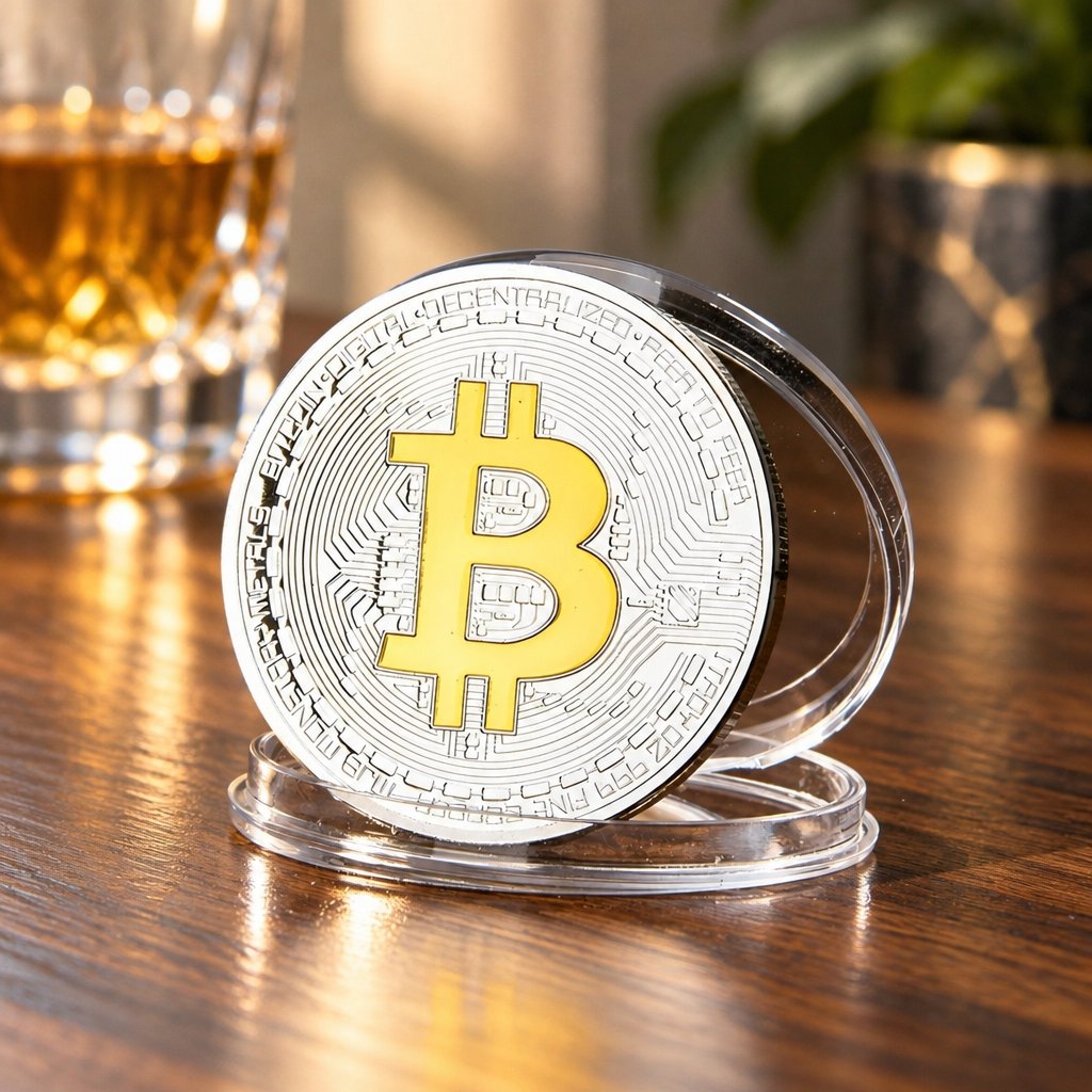 Keräilykolikko Bitcoin - Hopeoitu / Kulta